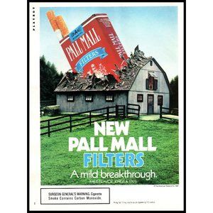 1987 Pall Mall Cigarettes Vintage Print Ad Farm Barn Wooden Fence Hay Wall Art